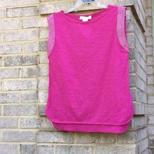 Michael Kors Pink Sequin Sleeve Top